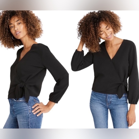 Madewell Texture & Thread Crepe “Wrap” Top - Picture 1 of 16